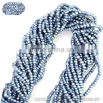 sky blue pyrite beads,wholesale 3-4mm rondelle faceted gemstone beads strands,faceted beads bulk