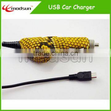 Zebra pattern custom USB car charger with micro usb cable