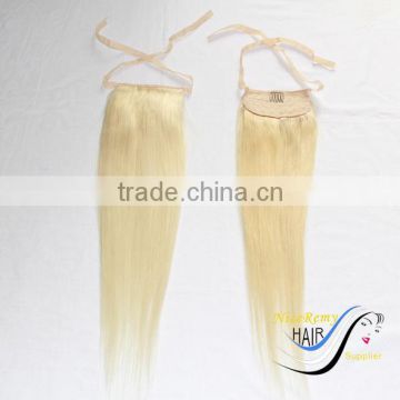 cheap human blonde ponytail,100% human hair 3x5