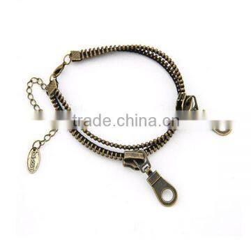 Unique Zip Design Metal Alloy Anklet