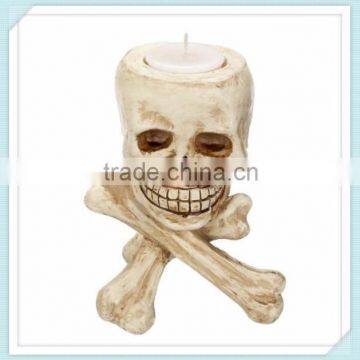 Spooky Resin Skull Candle Holder For Halloween