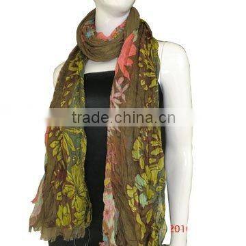 voile scarf with floral pattern