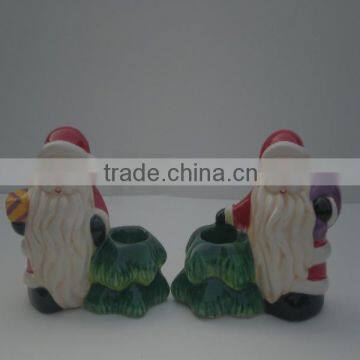 hand painted christmas shape ceramic candle holder