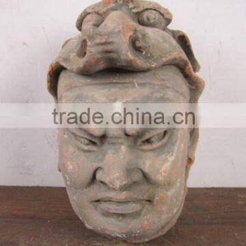 Antique Chinese Mud Hand carved Buddha Head Sculpture