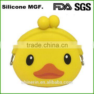 Little Yellow Duck animal shape gift silicone jelly coin purse pochi bags