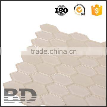 New Shape Glass Colored Long Hexagon Mosaic Tile For Kitchen