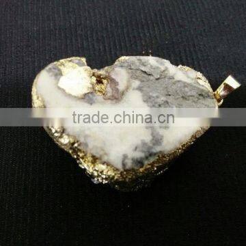 Stunning Gold Electroplated Druzy Pendant High Quality With Gold Plated on Edged, Brazil Druzy Agate Pendants photo-3