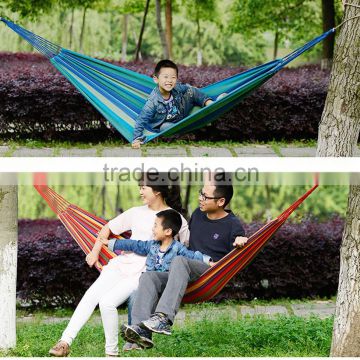 Muti-color Portable Travel Outdoor Camping Fabric Stripes Folding Canvas Hammock