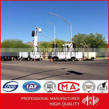 Road Crossing Hot Dip Galvanized Traffic Light Pole with Traffic Sign