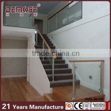 2015 stals new design railing wholesale indoor glass railing with stainless steel handrail