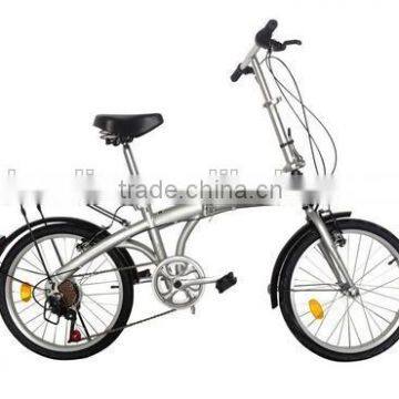 factory price hi-ten steel 20 inch 7 speed folded bike with rear rack