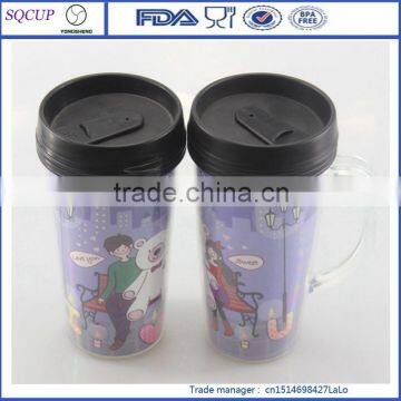 Newest Double Wall Plastic Starbucks Mug With Removable Paper Inside and With Handle or no Handle photo-2