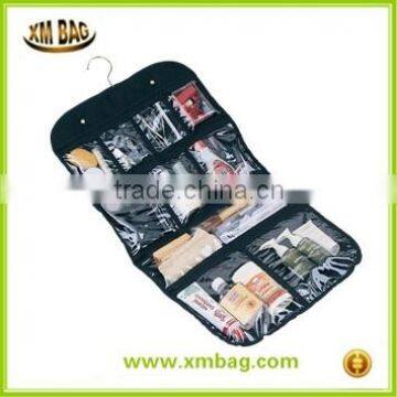 Cheap Promotional Polyester Black Hanging Cosmetic Bag Toiletry Travel Bag Cosmetics Makeup Bags