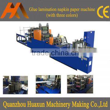 Automatic high speed printing folding tissue serviette paper converting machine