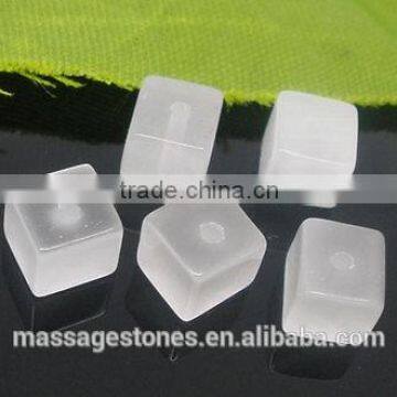 white cat eye beads with hole, cat eye cube beads