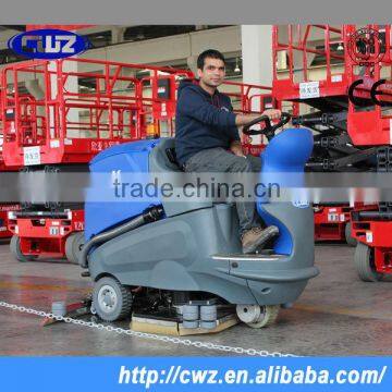 Ride on floor Scrubber machine used in airport