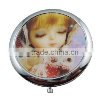 Lovely round metal compact mirror as girls gifts