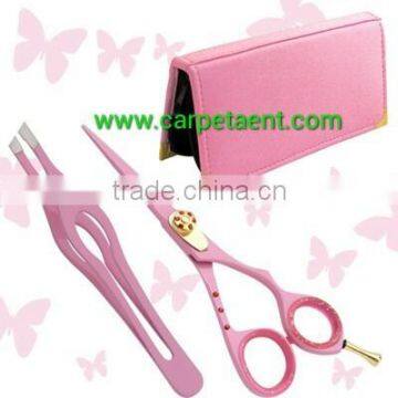 Beautiful Barber shears kit/Barber Scissor with Eye brow twizzer/Barber kit