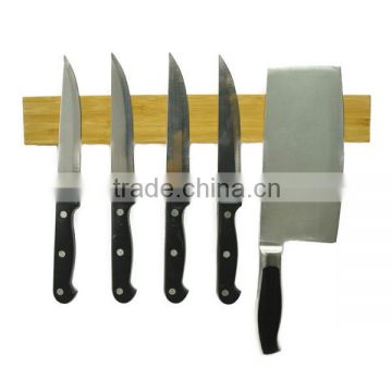 Bamboo wall mounted knife block strip with magnet