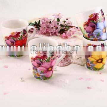 High Quality Ceramic Mug Cup With Flower Designs