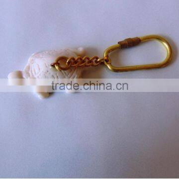 White Color Tortoise Key Ring-antique Nautical Solid Gifted Key Ring 13451 photo-2