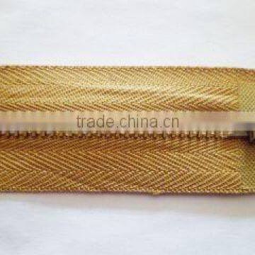 5# Metal Brass Zipper Antic-brass Teeth Zipper With Anti-brass Auto-lock Slider Jackert Zipper photo-3