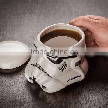 U Wars Storm trooper Helmet Mug White Warrior Ceramic Cup Water Bottle Coffee Cup