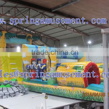 inflatable outdoor obstacle course with double tunnel for adult and kids SP-OC006