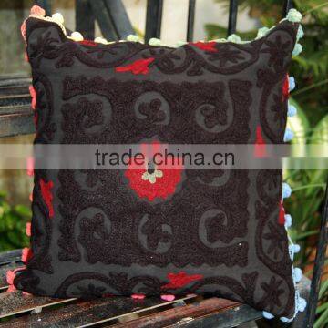 Amazingingly Gorgeous Suzani Cushion Covers Vintage Look Hand Embroidered Suzani Cushion Cover Manufacturer from Jaipur