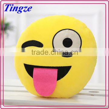 Wholesale funny POP cotton multifunction Emoticon plush traval emoji throw pillow/decorative pillow/neck pillow for rest