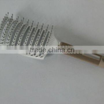 professional curved hair brush with nylon pins