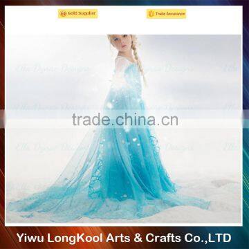 2016 Yiwu factory direct sale fancy girl tutu dress cosplay frozen elsa princess dress