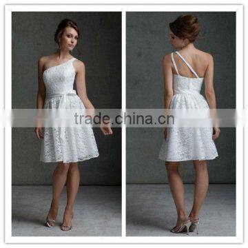 2013 Lastest Designer Popular One-shoulder Lace Short Affordable Bridesmaid Dress MLB-220