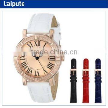 Fashionable Roman Dial Figure Analog Display Japanese Quartz White Watch Gift Set for Women