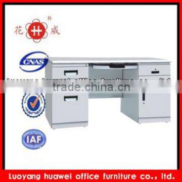 KD modern stainless vertical steel writing computer desk with double cabinet
