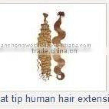 2013 ON SALE curly flat tip human hair extensions OEM,ODM 18" 1g strand