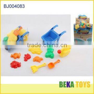 New plastic cheap sand beach cart toy for kids various sand molds toy