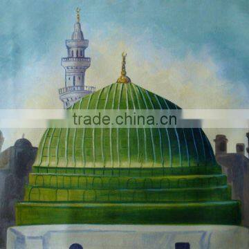 Hand Made Mosque Painting ( Masjid e Nabvi ) on Canvas ( Item No.ISMOSQUE101)