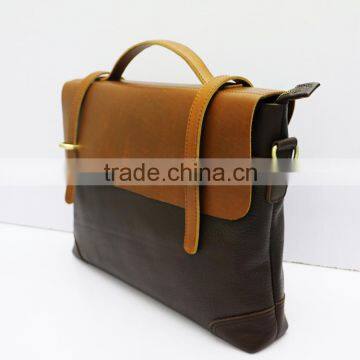 New Multifunctional Notebook Briefcase Cowhide Leather Men's Shoulder Bag photo-2