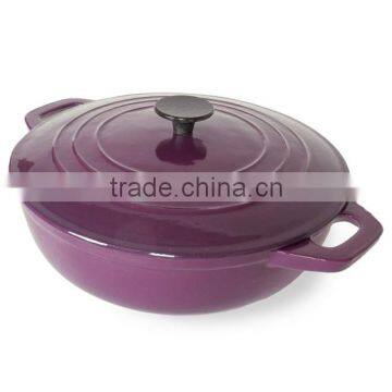 Spicyberry Ho,me Cast-Iron Enamel Brasier Covered Casserole 4-1/2 Quart Purple