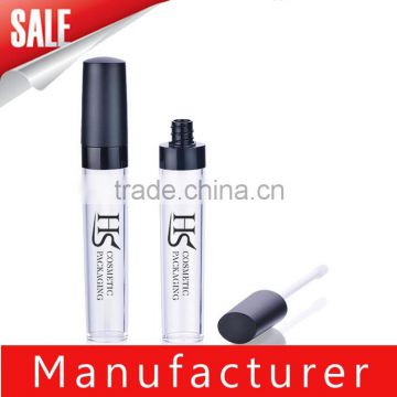 Custom black round cheap lip gloss tube with brush