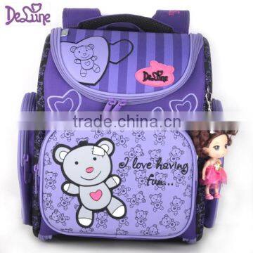 Purple color cartoon hot sale kids school bag