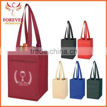 Chinese Manufactory 4 Bottle Wine Tote Bag e With Dividers Pockets