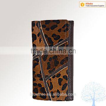 fahsion fur leather wallet in animal pattern