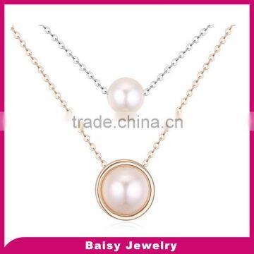 New design latest fashion 316l stainless steel pearl necklace