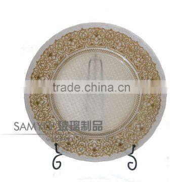 Christmas promotion larger glass dinner plate