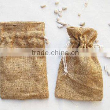 Nature jute burlap drawstring gift bag