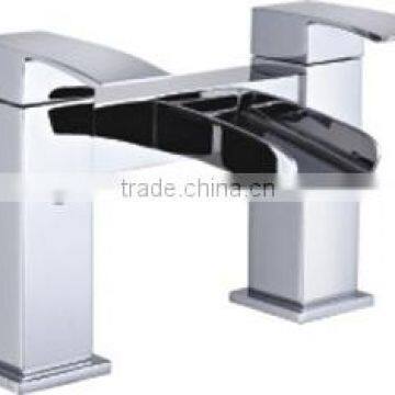 waterfall spout dual lever basin mixer tap