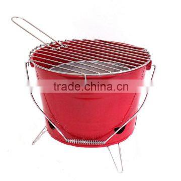 BBQ Outdoor Barbecue Bucket Portable Charcoal Camping Grill Festival Camp Fire photo-2