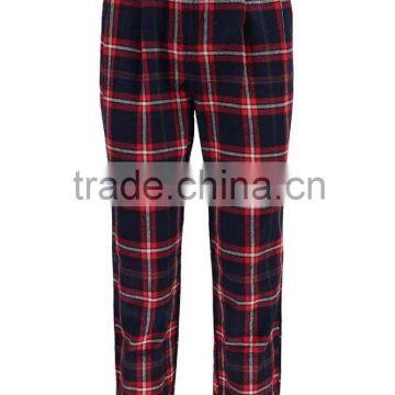 100% Pure Cotton Twin Hip and Back Pockets Baggy Tartan Trousers for Woman